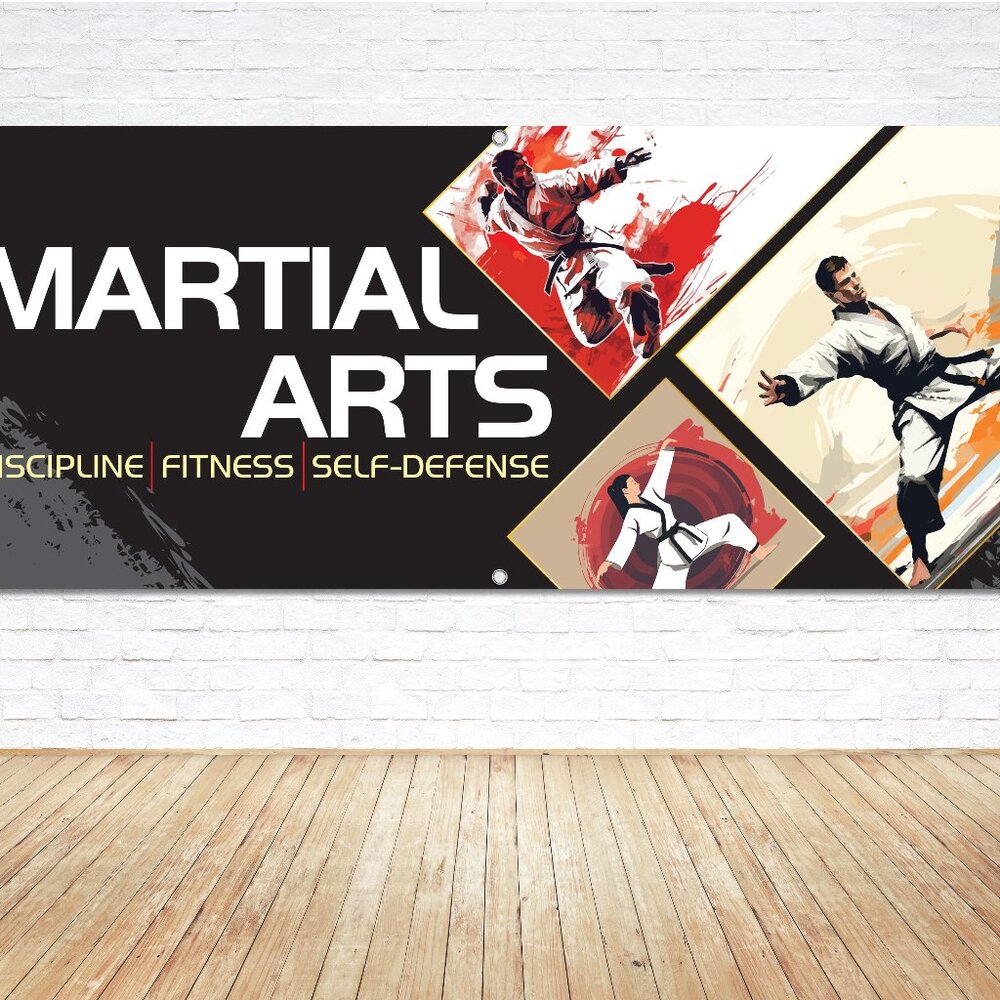 MARTIAL ARTS Generic 5' Vinyl Banner Discipline Fitness Self-Defense Gym Display